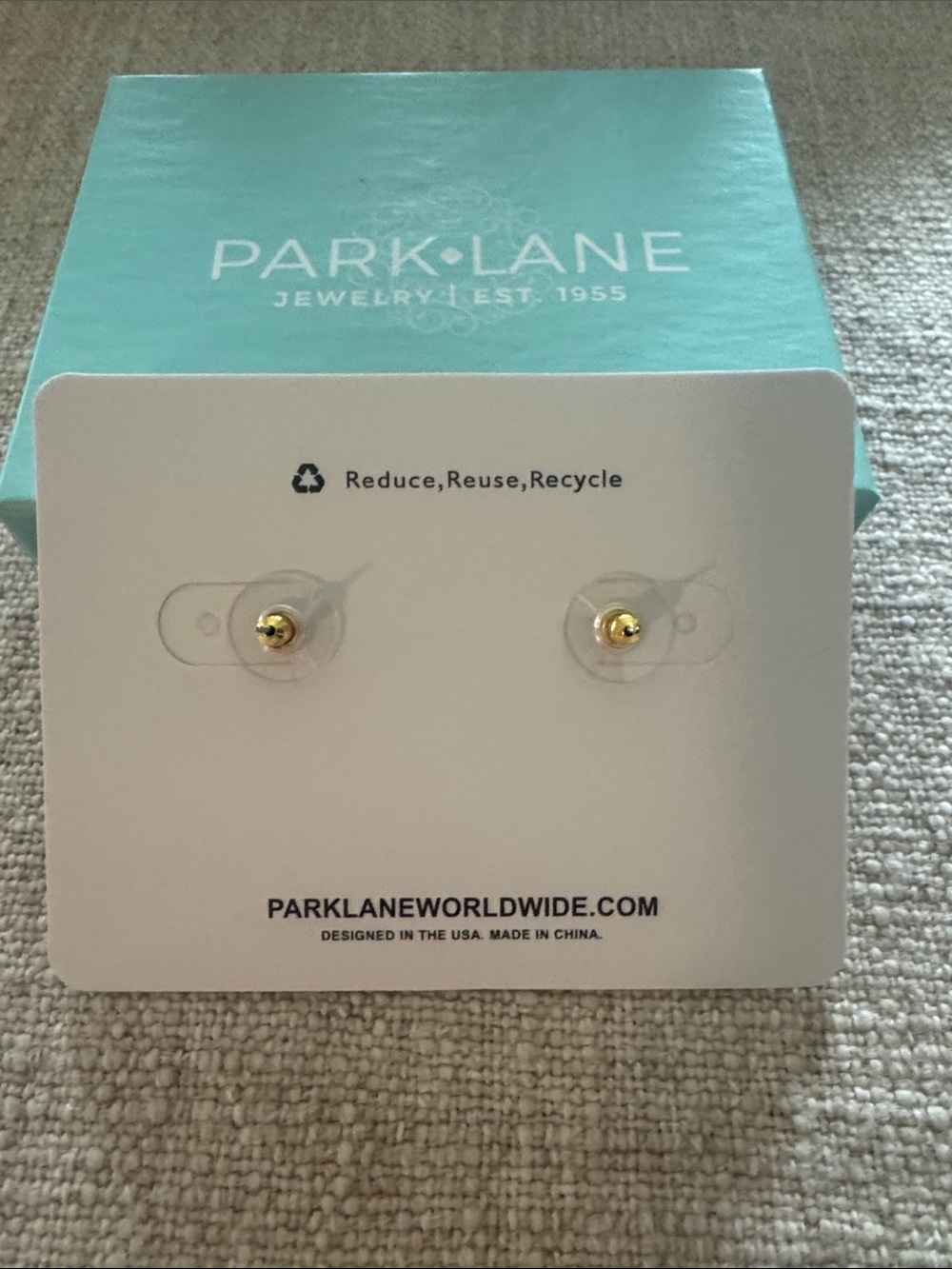 Park Lane Gold-Tone Pink Opal Stud Earrings. NIB - Picture 2 of 3
